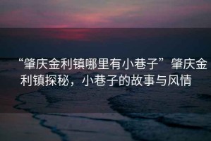 “肇慶金利鎮(zhèn)哪里有小巷子”肇慶金利鎮(zhèn)探秘，小巷子的故事與風(fēng)情
