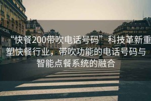 “快餐200帶吹電話號碼”科技革新重塑快餐行業，帶吹功能的電話號碼與智能點餐系統的融合