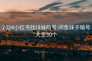 2024小紅書(shū)找妹妹暗號(hào):閑魚(yú)妹子暗號(hào)大全30個(gè)