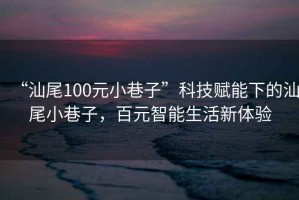“汕尾100元小巷子”科技賦能下的汕尾小巷子，百元智能生活新體驗