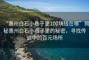 “惠州白石小巷子里100塊錢在哪”揭秘惠州白石小巷子里的秘密，尋找傳說中的百元場所