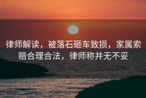 律師解讀，被落石砸車致損，家屬索賠合理合法，律師稱并無不妥