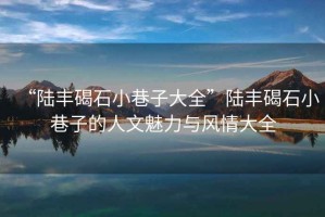 “陸豐碣石小巷子大全”陸豐碣石小巷子的人文魅力與風情大全