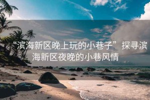 “濱海新區晚上玩的小巷子”探尋濱海新區夜晚的小巷風情 “濱海新區晚上玩的小巷子”探尋濱海新區夜晚的小巷風情