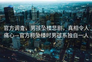 官方調查，男孩墜樓悲劇，真相令人痛心—官方稱墜樓時男孩系獨自一人