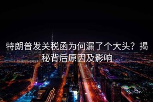特朗普發關稅函為何漏了個大頭？揭秘背后原因及影響