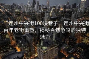 “連州中興街100塊巷子”連州中興街百年老街重塑，揭秘百巷爭鳴的獨特魅力