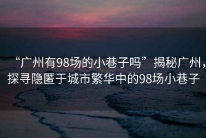 “廣州有98場的小巷子嗎”揭秘廣州，探尋隱匿于城市繁華中的98場小巷子