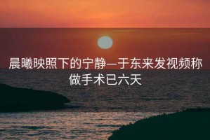 晨曦映照下的寧靜—于東來發(fā)視頻稱做手術(shù)已六天