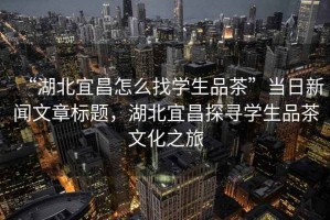 “湖北宜昌怎么找學生品茶”當日新聞文章標題，湖北宜昌探尋學生品茶文化之旅