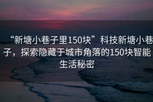 “新塘小巷子里150塊”科技新塘小巷子，探索隱藏于城市角落的150塊智能生活秘密