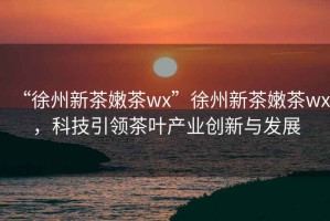 “徐州新茶嫩茶wx”徐州新茶嫩茶wx，科技引領(lǐng)茶葉產(chǎn)業(yè)創(chuàng)新與發(fā)展