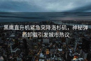 黑鷹直升機緊急突降洛杉磯，神秘彈藥卸載引發城市熱議