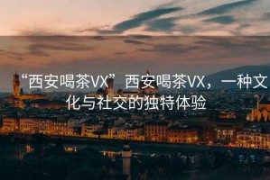 “西安喝茶VX”西安喝茶VX，一種文化與社交的獨特體驗