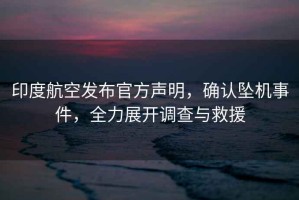 印度航空發布官方聲明，確認墜機事件，全力展開調查與救援