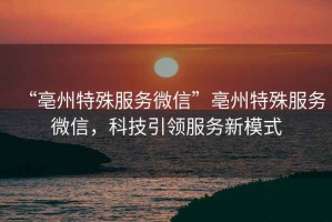 “亳州特殊服務微信”亳州特殊服務微信，科技引領服務新模式
