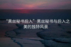 “黑絲秘書后入”黑絲秘書與后入之美的獨特風景