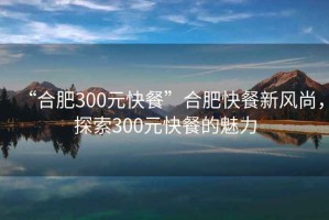 “合肥300元快餐”合肥快餐新風尚，探索300元快餐的魅力