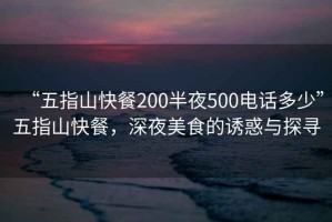 “五指山快餐200半夜500電話多少”五指山快餐，深夜美食的誘惑與探尋