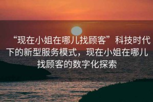 “現在小姐在哪兒找顧客”科技時代下的新型服務模式，現在小姐在哪兒找顧客的數字化探索