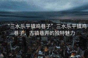 “三水樂平鎮(zhèn)雞巷子”三水樂平鎮(zhèn)雞巷子，古鎮(zhèn)巷弄的獨(dú)特魅力