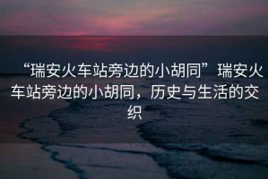 “瑞安火車站旁邊的小胡同”瑞安火車站旁邊的小胡同，歷史與生活的交織