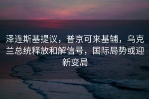 澤連斯基提議，普京可來基輔，烏克蘭總統釋放和解信號，國際局勢或迎新變局