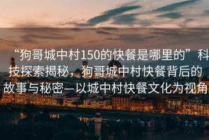 “狗哥城中村150的快餐是哪里的”科技探索揭秘，狗哥城中村快餐背后的故事與秘密—以城中村快餐文化為視角
