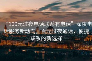 “100元過夜電話聯(lián)系有電話”深夜電話服務(wù)新動向，百元過夜通話，便捷聯(lián)系的新選擇