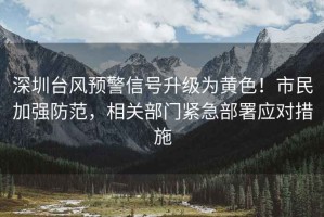 深圳臺風預警信號升級為黃色！市民加強防范，相關部門緊急部署應對措施