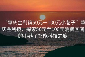 “肇慶金利鎮50元一100元小巷子”肇慶金利鎮，探索50元至100元消費區間的小巷子智能科技之旅