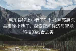 “惠東縣晚上小巷子”科技照亮惠東縣夜晚小巷子，探索夜間經濟與智能科技的融合之美