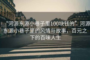 “河源東源小巷子里100塊錢的”河源東源小巷子里的風情與故事，百元之下的百味人生