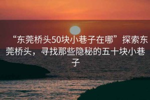 “東莞橋頭50塊小巷子在哪”探索東莞橋頭，尋找那些隱秘的五十塊小巷子