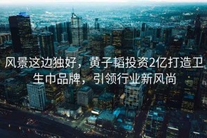 風景這邊獨好，黃子韜投資2億打造衛生巾品牌，引領行業新風尚