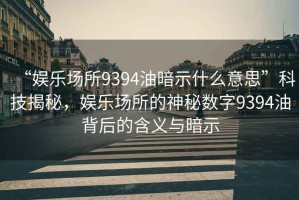 “娛樂場所9394油暗示什么意思”科技揭秘，娛樂場所的神秘數字9394油背后的含義與暗示