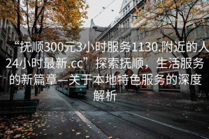 “撫順300元3小時服務1130.附近的人24小時最新.cc”探索撫順，生活服務的新篇章—關于本地特色服務的深度解析