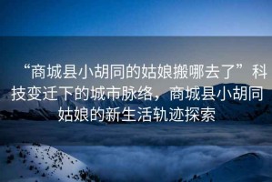 “商城縣小胡同的姑娘搬哪去了”科技變遷下的城市脈絡，商城縣小胡同姑娘的新生活軌跡探索