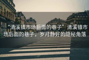 “清溪鎮市場后面的巷子”清溪鎮市場后面的巷子，歲月靜好的隱秘角落