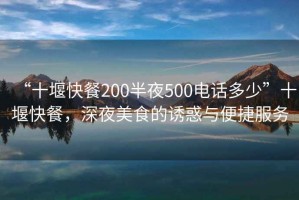 “十堰快餐200半夜500電話多少”十堰快餐，深夜美食的誘惑與便捷服務(wù)