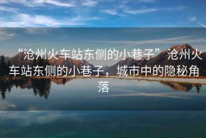 “滄州火車站東側的小巷子”滄州火車站東側的小巷子，城市中的隱秘角落