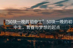 “50塊一晚的初中生”50塊一晚的初中生，青春與夢想的起點