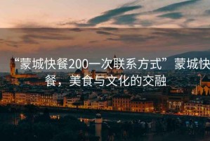 “蒙城快餐200一次聯(lián)系方式”蒙城快餐，美食與文化的交融