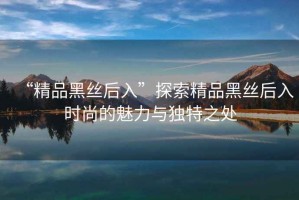 “精品黑絲后入”探索精品黑絲后入時尚的魅力與獨特之處