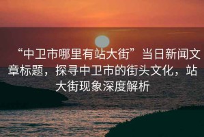 “中衛市哪里有站大街”當日新聞文章標題，探尋中衛市的街頭文化，站大街現象深度解析