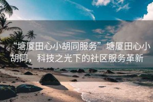 “塘廈田心小胡同服務”塘廈田心小胡同，科技之光下的社區服務革新