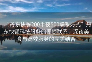“丹東快餐200半夜500聯系方式”丹東快餐科技服務的便捷聯系，深夜美食與高效服務的完美結合