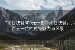 “平谷快餐600元一位”平谷快餐，六百元一位的獨特魅力與風景