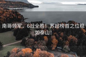 南哥領軍，6戰全勝！蘇超榜首之位穩如泰山！