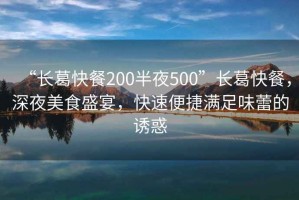 “長(zhǎng)葛快餐200半夜500”長(zhǎng)葛快餐，深夜美食盛宴，快速便捷滿足味蕾的誘惑